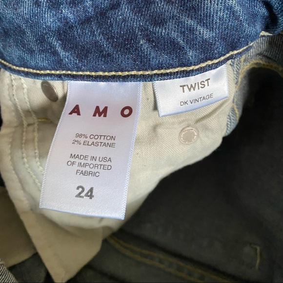 AMO Twist Slim Fit Split Cuff Jeans in Dark Vintage 24 - Picture 7 of 10